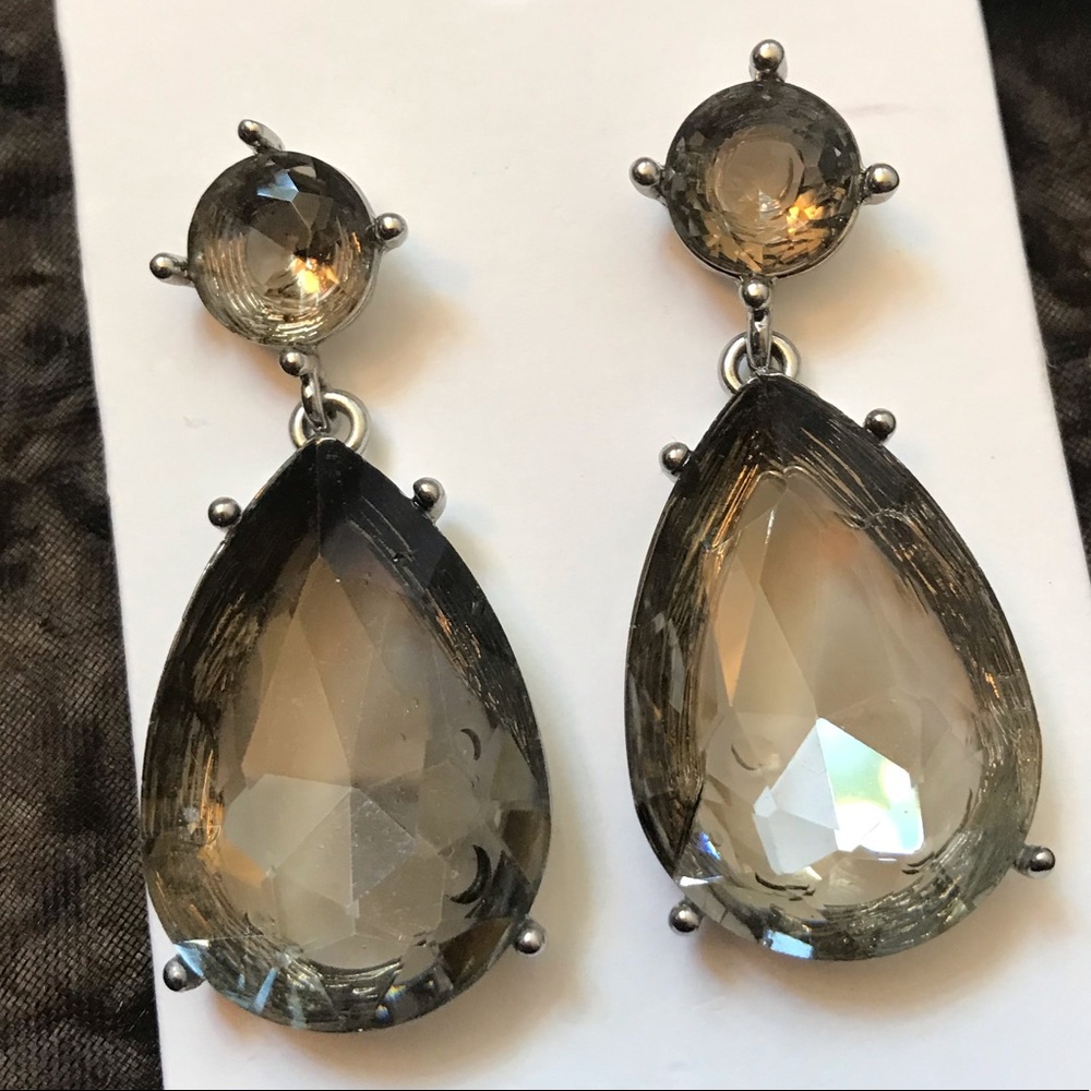 Stone Grey Teardrop Earrings